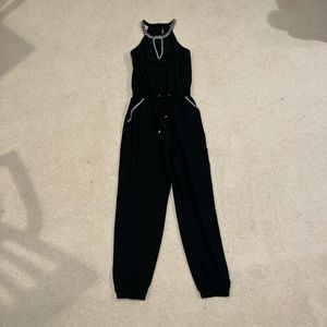 XOXO jumpsuit with pearl/gem details